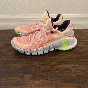 Nike Free Metcon 4 Orange/White Womens Sneakers Size 7 CZ0596-800